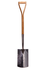 Wooden handle gardening spade isolated - 24804692