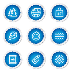 Ecology web icons set 3, blue stickers series