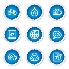Ecology web icons set 4, blue stickers series