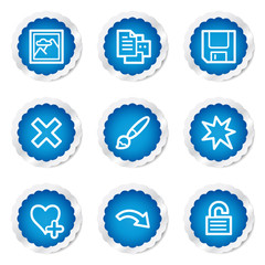 Image viewer web icons set 2, blue stickers series