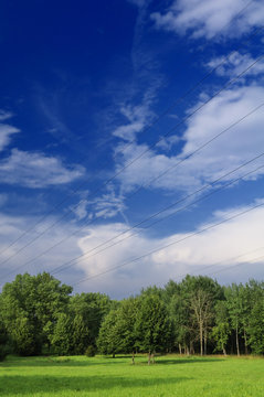 Power Lines in Countryside
