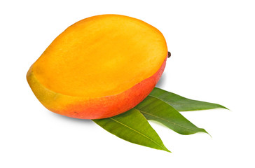 Mango section isolated on white background