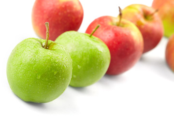 apples on the white background