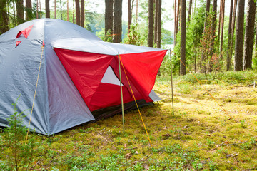 Tent in a forest