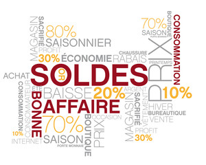 soldes, mots image sur le thème des soles