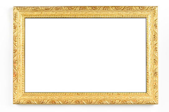 antique gold frame on a white background