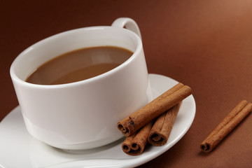 cup of coffee with cinnamon