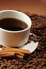 cup of coffee with cinnamon