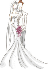 Bride And Groom Sketch