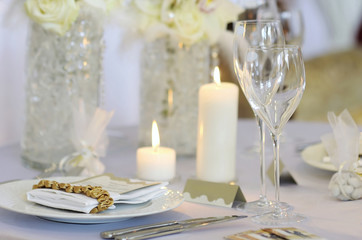 Fototapeta premium Empty place card on the festive table
