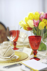 Colorful festive table
