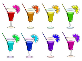 Rainbow cocktails