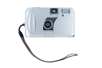 Compact camera isolated on white background.