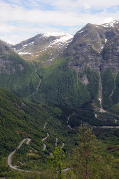 Hairpins on National Tourist Road near Sognefjord