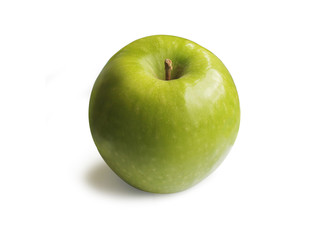 green apple on a white background – with clipping path