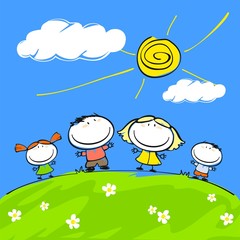 Child's drawing of the happy family