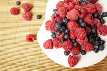 fresh berries on the plate