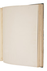 Open Vintage Book with Blank Page