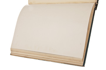 Open Vintage Book with Blank Page