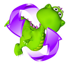 Obraz premium dino dragon baby circle baby life