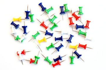 multicolor paper clips over white