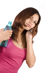 woman with bottle of water