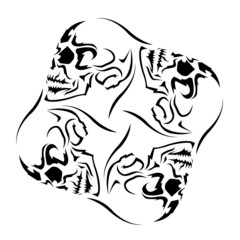 Pinwheel skull tattoo design