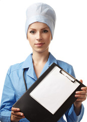 medical doctor with folder