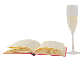 Wine and book