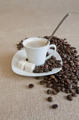 Deurstickers Koffiebar koffiekop