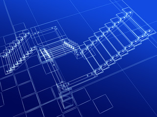 sketch abstract stairs