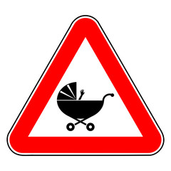 schild achtung kinderwagen IV