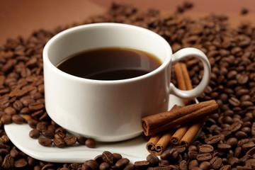 cup of coffee with cinnamon
