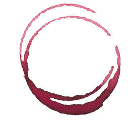 Wine stain isolated on white