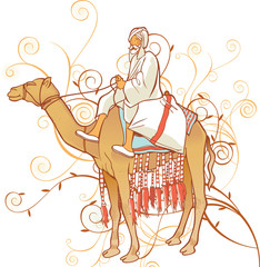 Arabian man on a camel
