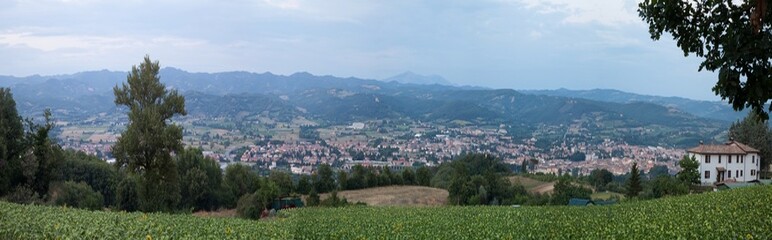 Panoramic View of a Town on Tiber's Valley in Umbria