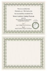Master Gardener Certificate Template; illustration