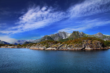 Fototapeta na wymiar lofoten fjords