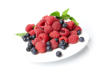 fresh berries on the plate