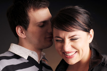 Portrait of the two young people in love