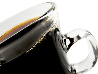 Close up view of black coffee
