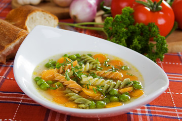 Vegetable soup with pasta