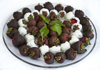 Chocolate Strawberries on a Plate - 24840869
