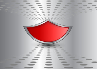 business  background silver with red shield
