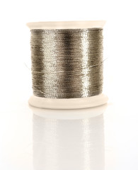 Metallic thread isolated on white