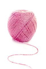 Wool ball isolated on white