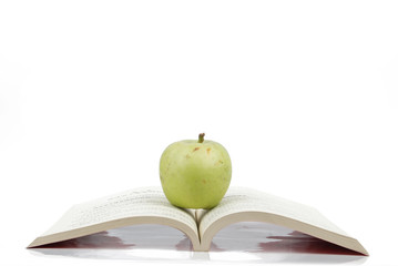 apple with book