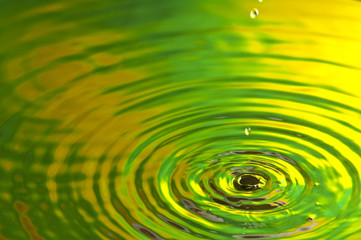 Green and Yellow Water Ripples