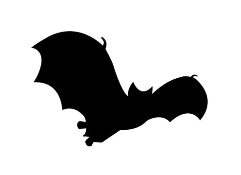 Bat silhouette in flight clipart