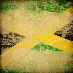 Jamaica grunge flag background.